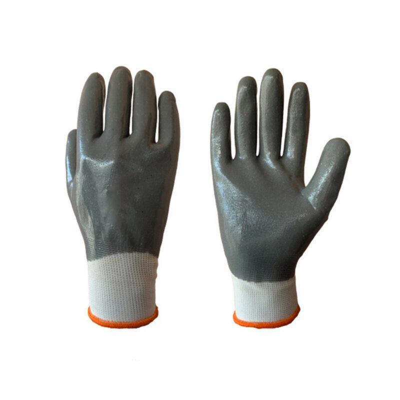 Grey Nitrile Full Coated Gloves main