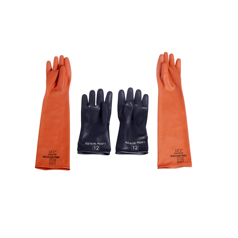 Industrial Orange Or Black Rubber Hand Gloves Light Duty