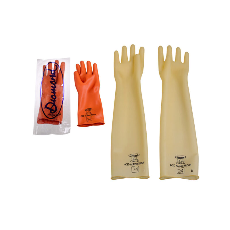 Industrial White Or Orange Rubber Hand Gloves Heavy Duty
