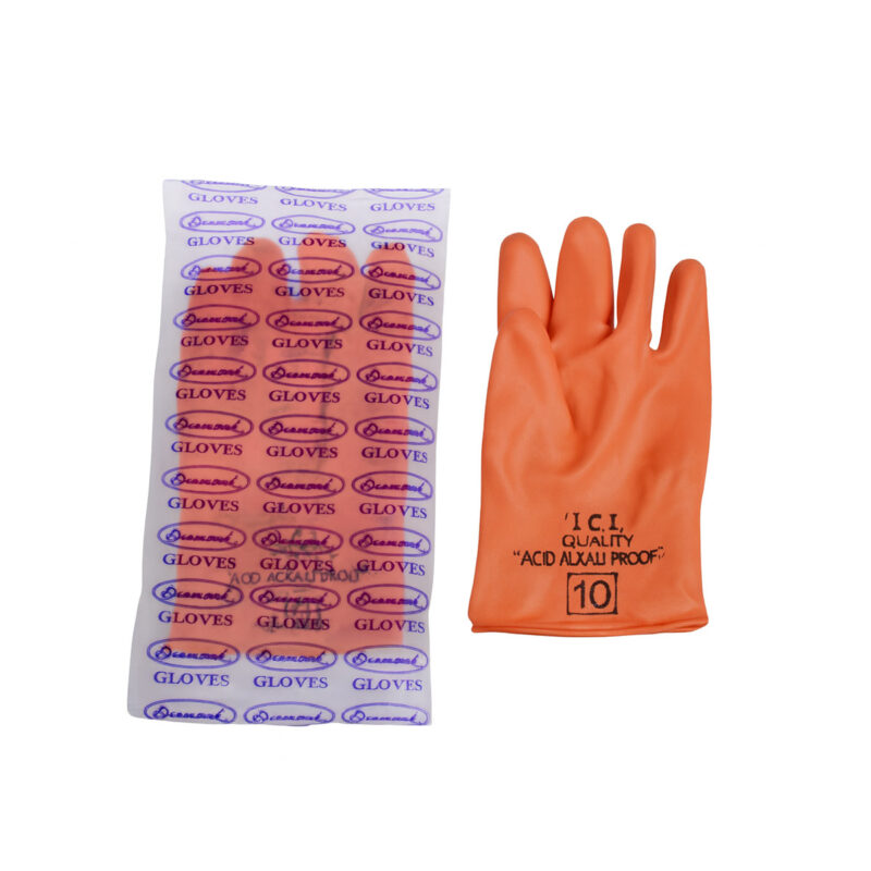 Industrial White Or Orange Rubber Hand Gloves Thin Variety Marked 0