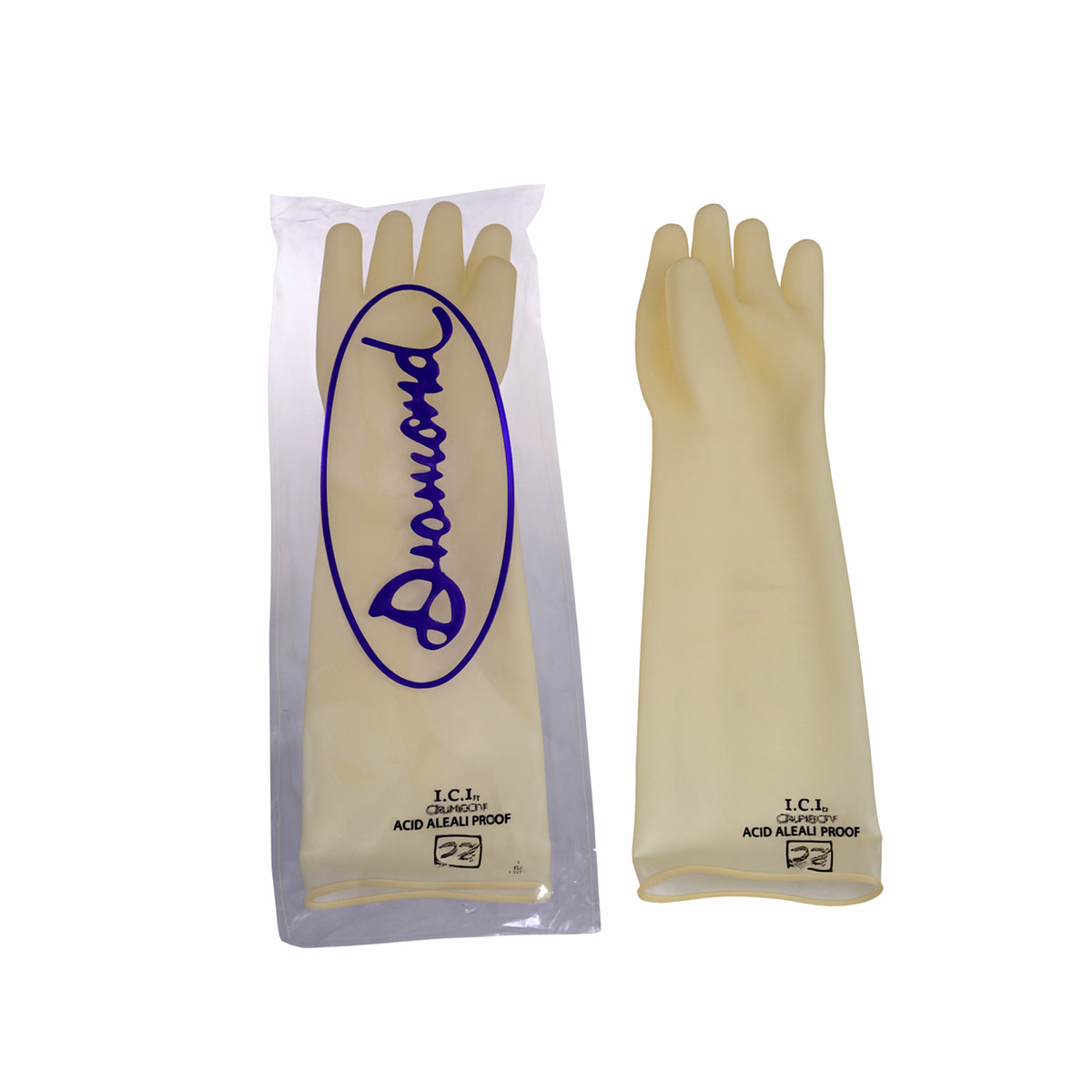 Industrial White Rubber Hand Gloves Thin Variety Marked 2 Industrial White Rubber Hand Gloves Thin Variety Marked 2