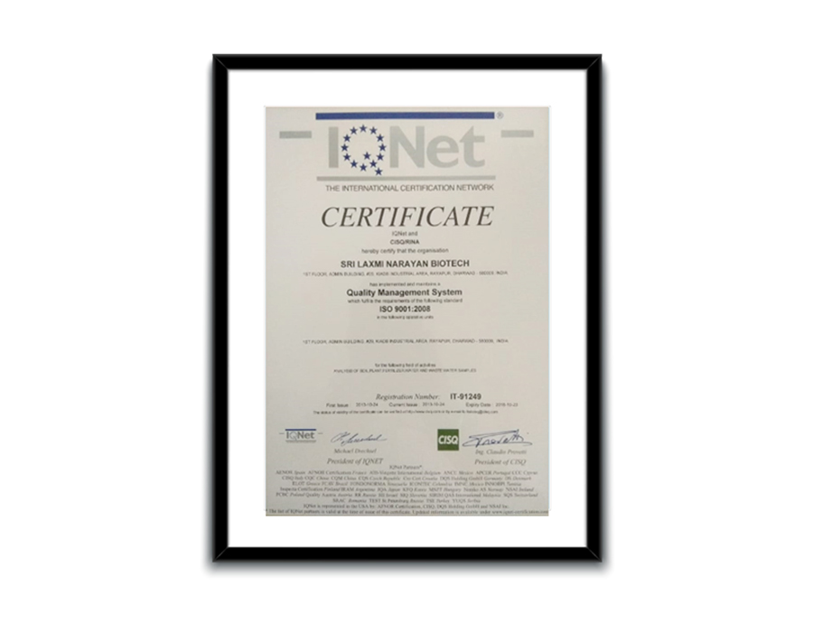 sln biotech certificate 1