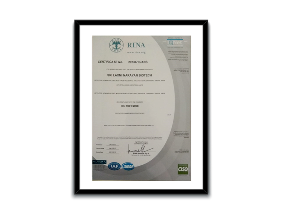 sln biotech certificate 3